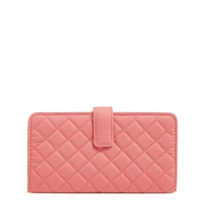 Image of Vera Bradley Women&#039;s Cotton Finley Wallet with RFID Protection, Terra Cotta Rose, One Size