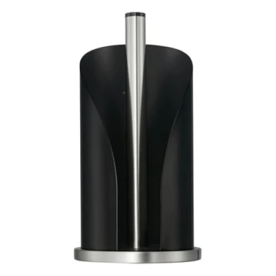 Image of WESCO Paper Roll Holder in Matte Black Stainless Steel and Coloured Painted Sheet Steel, Stable Base, for Standard Kitchen Rolls or 2 3 Toilet