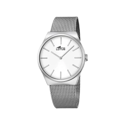 Image of Lotus Unisex Quartz Watch with Silver Dial Analogue Display and Stainless Steel Bracelet 18285/1