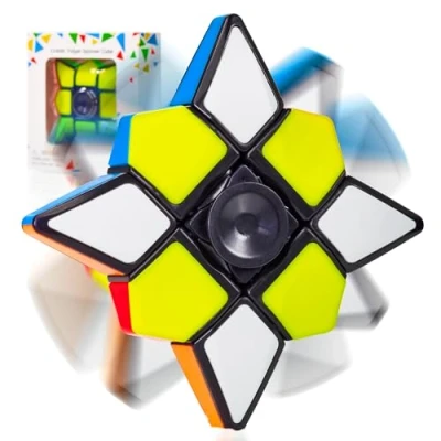 Image of CUBIDI® Star Fidget Cube Spinner 2 in 1 Toy, 1x3x3 Magic Speed for Adults, Teens and Kids, Handheld, Lightweight, Durable Anti Stress Sensory, Desk Ideal as Travel Fidgeting, Toy