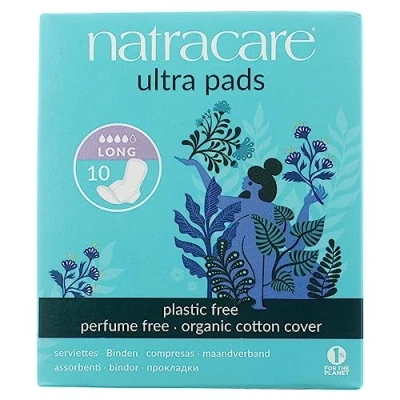 Image of Natracare Organic And Natural Ultra Pads with Wings Long pack of 10