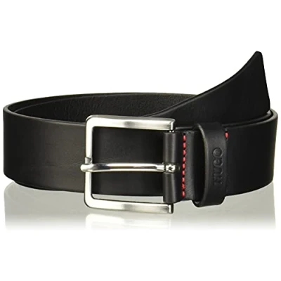 Image of Hugo Boss Men&#039;s Gionios Smooth Leather Casual Belt, New Black, 36