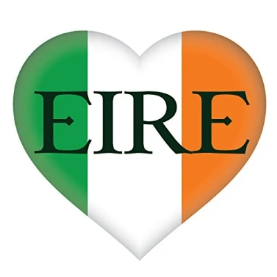 Image of Landing Designs 2 x EIRE Irish Heart Flag, car, van decal stickers