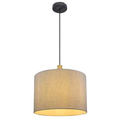 Image of Roger Cylindrical Pendant Ceiling Light Matt Black 1x E27