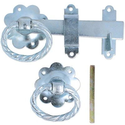 Image of Galvanised Twist Ring Gate Latch 6&quot;/150mm Door Catch
