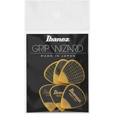 Image of Ibanez PPA16HSG Wizard Series, Sand Grip Picks 6 Pack 1.0mm (PPA16HSGYE)