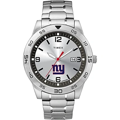 Image of Timex x NFL Men&#039;s Citation Giants Silver Analog Watch