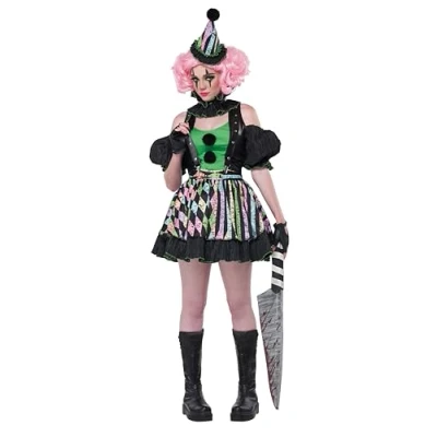 Image of California Costumes Women&#039;s Sweet But Psycho Halloween Clown Fancy Dress Costume
