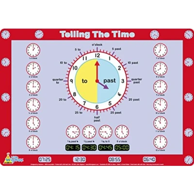 Image of Little Wigwam Telling The Time Placemat Multicolour