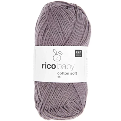 Image of Rico Baby Cotton Soft DK Colour 048 Mauve Wool Blend for Knitting &amp; Crocheting