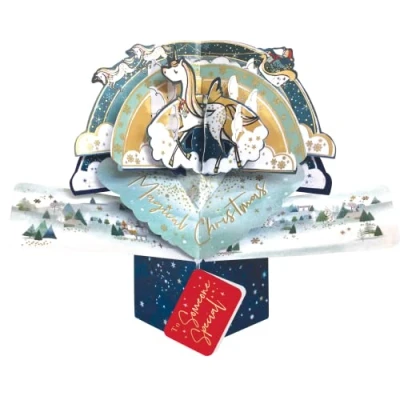 Image of Someone Special Christmas Card 3D Unicorn Pop Up Xmas Cards POP063X27