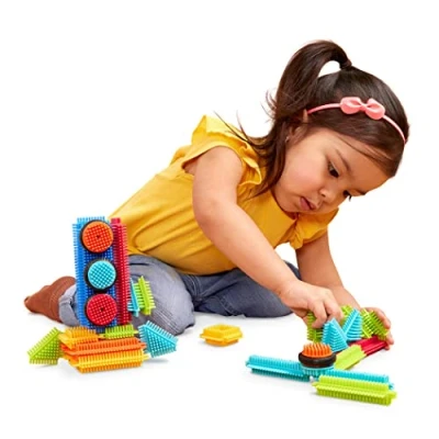 Image of Bristle Blocks BR3115Z Interlocking Building 36Pc Playset STEM Set for Toddlers &amp; Kids Educational Toys 2 Years + Basic Builder Box, Various,Black,40 Inch