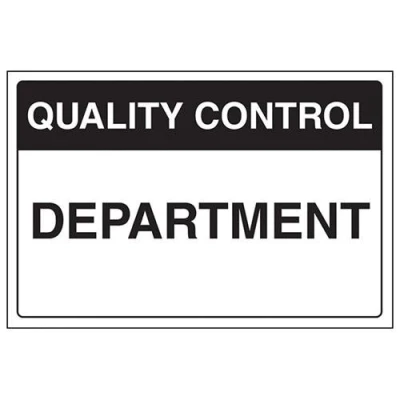 Image of V Safety Quality Control Department Sign 300mm x 200mm Self Adhesive Vinyl