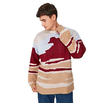Image of Trendyol Man Oversize Basic Crew Neck Knitwear Sweater