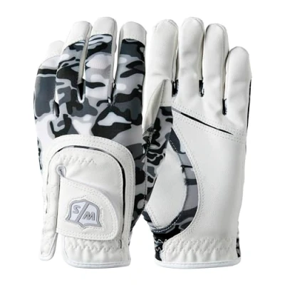 Image of Wilson Staff Gold Glove, Fit All JR One Size, For Adolescents, Left Hand, White/Black, Microfibre synthetics, WGJA00913