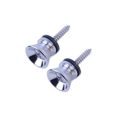 Image of 2Pcs Guitar Strap Locks End Pins Tail Nail Lock Button Pegs Screw Flat Head for Acoustic Classical Electric Bass Ukulele