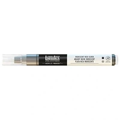 Image of Liquitex 2 4 mm Fine Nib Paint Marker Iridescent Rich Silver