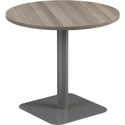 Image of Vivace 800mm Mid Table Grey Oak Top and Silver Legs Ref CH2694SVGO