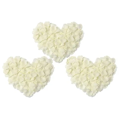 Image of Bonnin Silk Rose Petals Wedding Confetti Table Scatter Flowers, (Ivory, 200)
