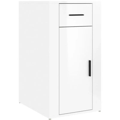 Image of vidaXL Desk Cabinet High Gloss White 40x49x75 cm Engineered Wood
