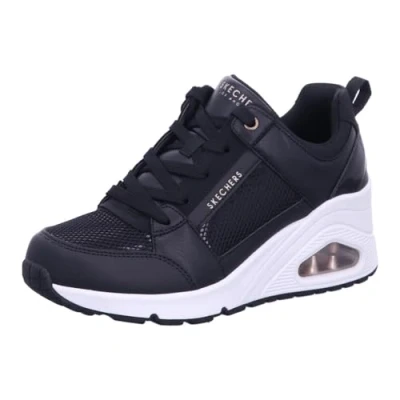 Image of Skechers Women&#039;s UNO Wedge Sneaker, Black, 3 UK