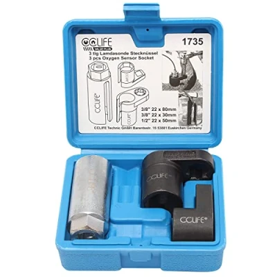 Image of 3 pcs O2 Oxygen Sensor Lambda Socket Remover Tool Set 22mm 3/8&#039; 1/2&#039;
