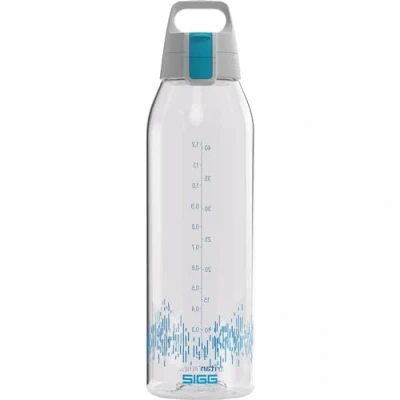 Image of Sigg Tritan Renew Transparent Water Bottle Total Clear ONE MyPlanet Anthracite Suitable For Carbonated Beverages Dishwasher Safe With Fruit Strainer Leakproof BPA Free blue 1.5L