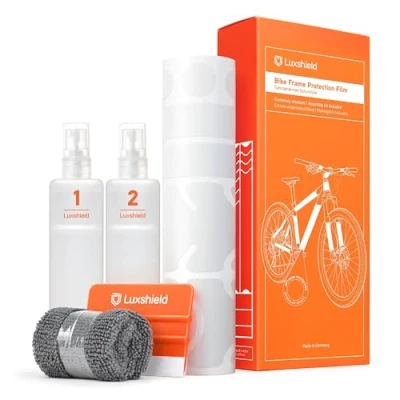 Image of Luxshield Bike Paint Protection Film for Mountain Bike, BMX, Racing Trekking etc. 21 piece Frame Set Against Stone Chipping Transparent Matt &amp; self adhesive