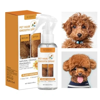 Image of Dog Detangler Spray,100ml Conditioner Spray Leave In Knot Remover Home Pet Cat Grooming Accessories For Matted Hair, Knots, Stubborn Coats Neamou