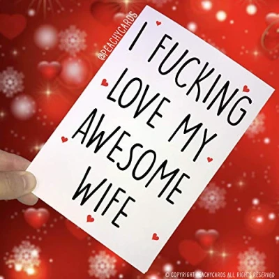 Image of Anniversary Cards, I F*cking Love My Awesome Wife, Cards for Novelty Card Funny Birthday Valentines PC176
