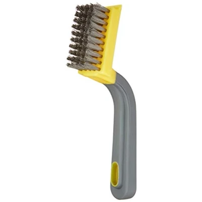 Image of Amazon Basics Soft Grip Wide Stainless Stripper Brush, Black, yellow