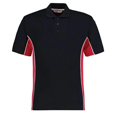 Image of Gamegear Men&#039; Track Pique Polo, Navy/Red/White, Medium. KK475