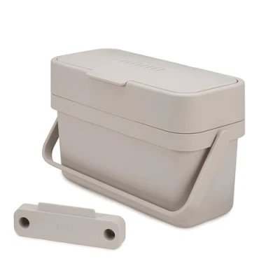 Image of Joseph Compo 4 Easy fill Slimline Food Waste Recycling Caddy with air vent, optional door mount, Litres Stone