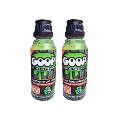 Image of Goop tyre sealant * puncture repair motorbike car bicycle tyres 2 x 250ml bottles Made in UK