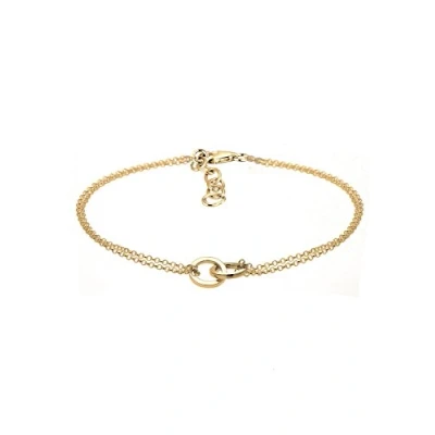 Image of Elli Women&#039;s 925 Sterling Silver Gold Plated Xilion Cut Bracelet of Length 17 cm
