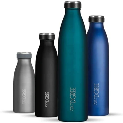 Image of 720DGREE Vaccum Insulated Water Bottle “milkyBottle“ 750 ml Insulated, Leakproof, BPA Free, Thermo Flask for Sports, Gym, Fitness, School, Kids, Travel, Outdoor, Hot, Cold &amp; Carbonated Drinks