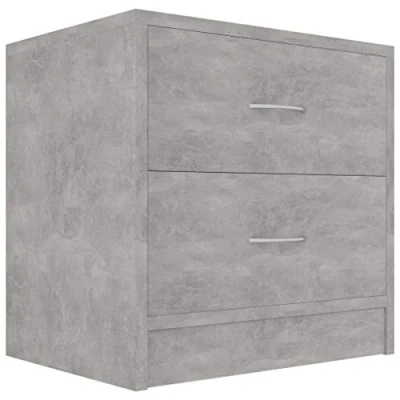 Image of vidaXL Bedside Cabinet Concrete Grey Engineered Wood Nightstand End Table