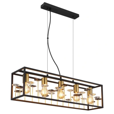 Image of Lisbon Pendant Ceiling Light Matt Black 1x E27