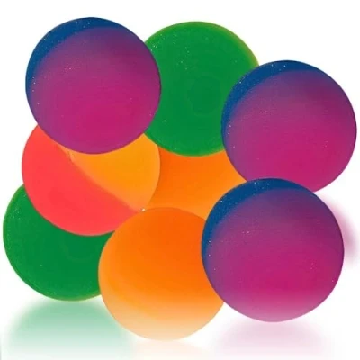 Image of Assorted Two Tone Bounce Balls (35mm) Pack of 8 Colorful &amp; High Bouncing, Perfect for Kids Party Games Favor