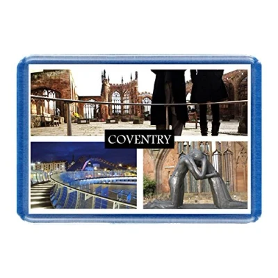 Image of Coventry Postcard Style Design 7cm x 4.5cm Novelty Tourism Fridge Magnet.