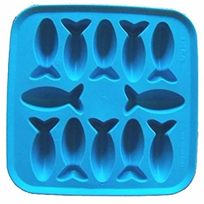 Image of Ikea Plastis Fish Shaped Ice Cube Tray, Blue, 1, Synthetic Rubber
