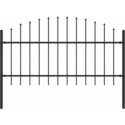 Image of vidaXL Garden Fence with Spear Top Steel