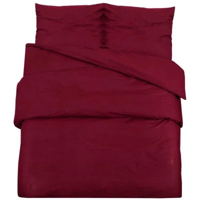 Image of vidaXL Duvet Cover Set Bordeaux 140x200 cm Light weight Microfiber