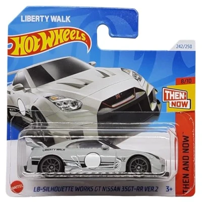 Image of Hot Wheels LB Silhouette Works GT Nissan 35GT RR Ver.2 Liberty Walk Then and Now 8/10 (242/250) HTC72 Grey 2024 + Protector Short Card Frikimonkey