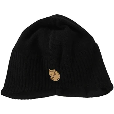 Image of FJALLRAVEN Women&#039;s Keb Stormblocker Beanie, Black/White, One Size UK
