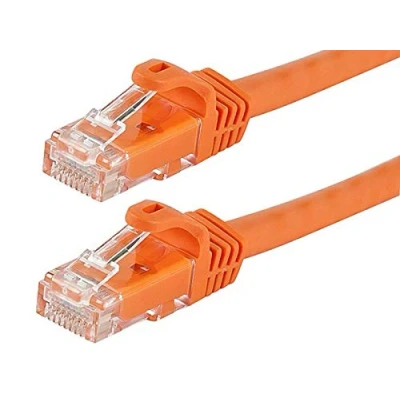Image of Monoprice 25 Feet FLEXboot Series 24AWG Cat6 550MHz UTP Ethernet Bare Copper Network Cable, Orange (109862)