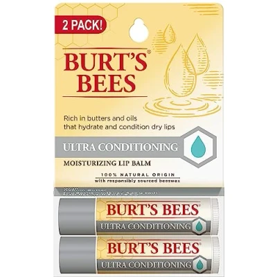 Image of Burts Bees Ultra Conditioning Lip Balm Twin Pack For Unisex 2 x 0.15 oz