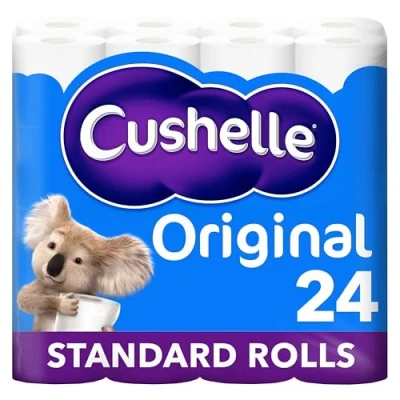 Image of Cushelle Original Toilet Paper Bulk Buy, 24 White 2 ply Rolls