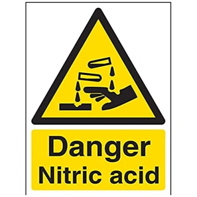 Image of VSafety Danger Nitric Acid Warning Sign Portrait 150mm x 200mm 1mm Rigid Plastic