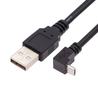 Image of CY 100cm Micro USB Male to Data Charge Cable for Cell Phone &amp; Tablet Up Angled 90 Degree